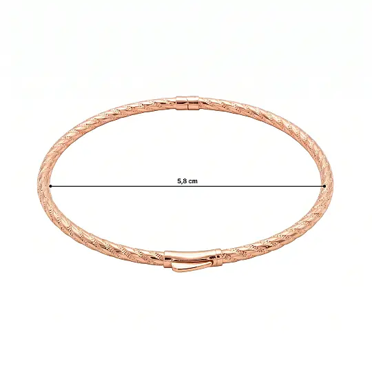 İnce İşlemeli Rose Altın Kelepçe (1)