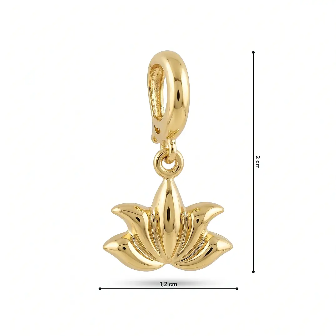 Lotus Çiçeği Dizayn Kolye Ucu - 2