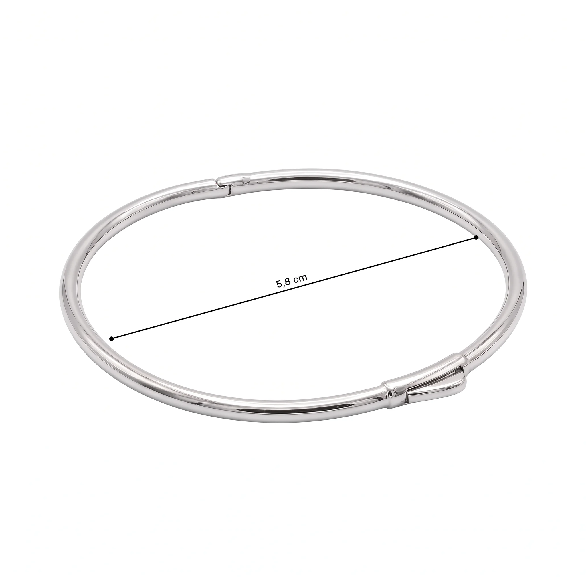 Minimal Beyaz Altın Kelepçe - 2